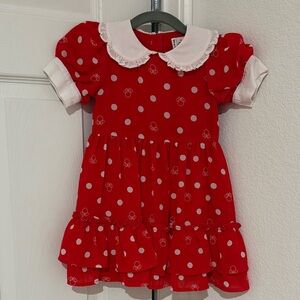 Janie and Jack Red Polka Dot Dress with White Collar